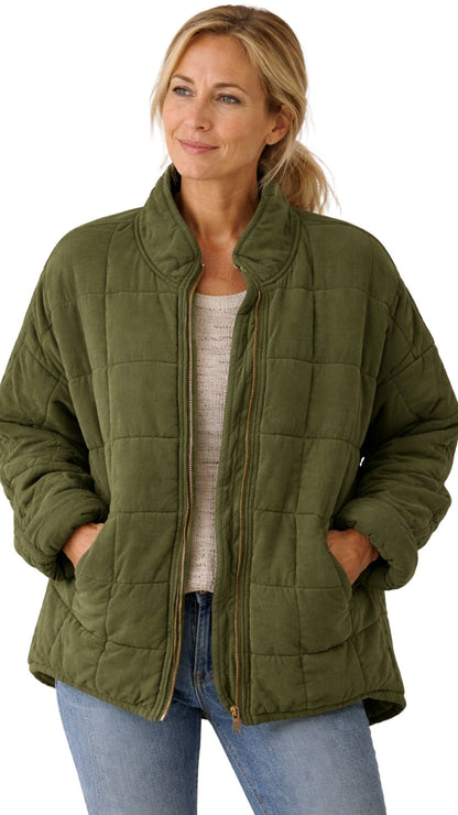 Hannah | Quilted Zip-Front Jacket for Women